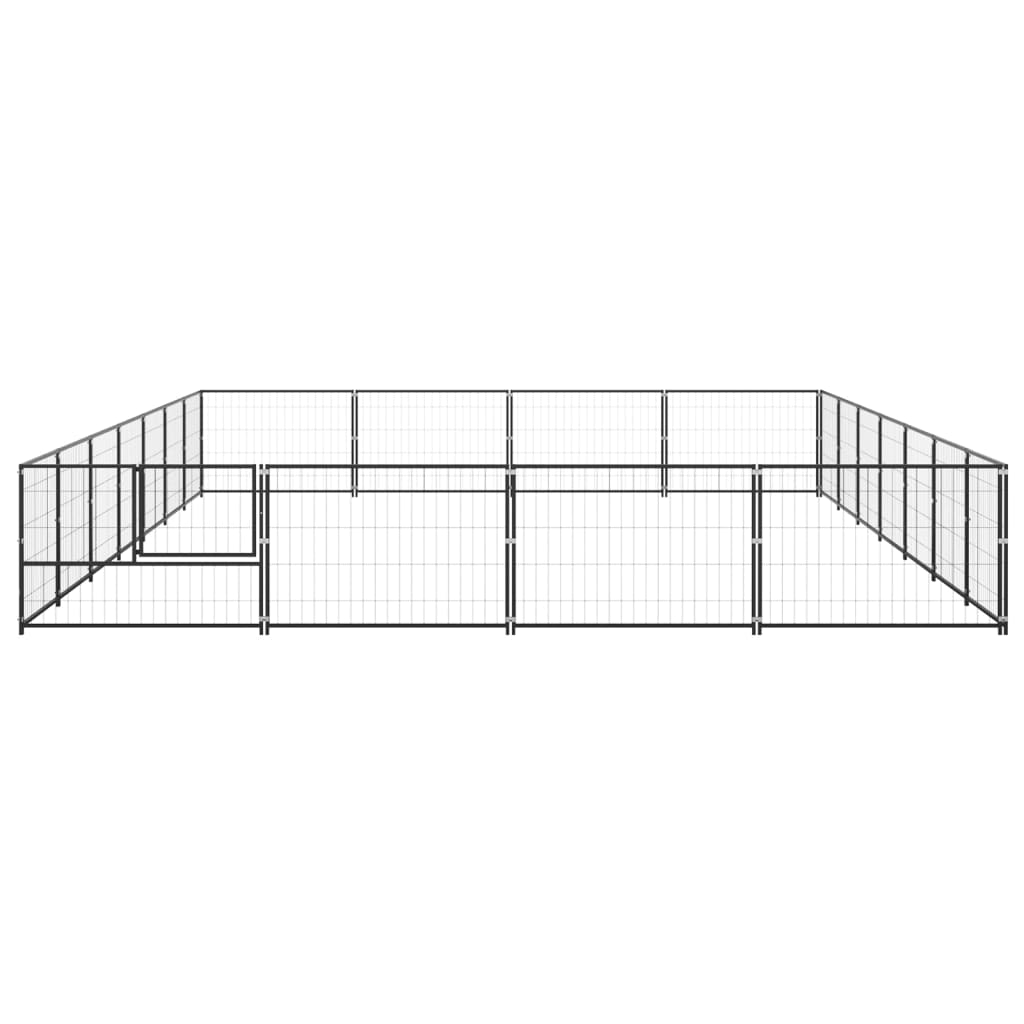 vidaXL Dog Kennel Black 28 m² Steel