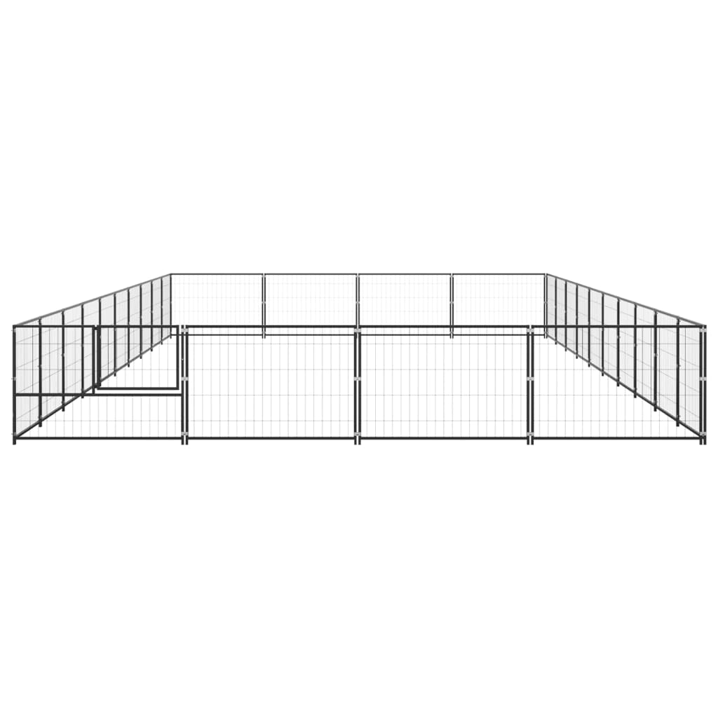 vidaXL Dog Kennel Black 40 m² Steel