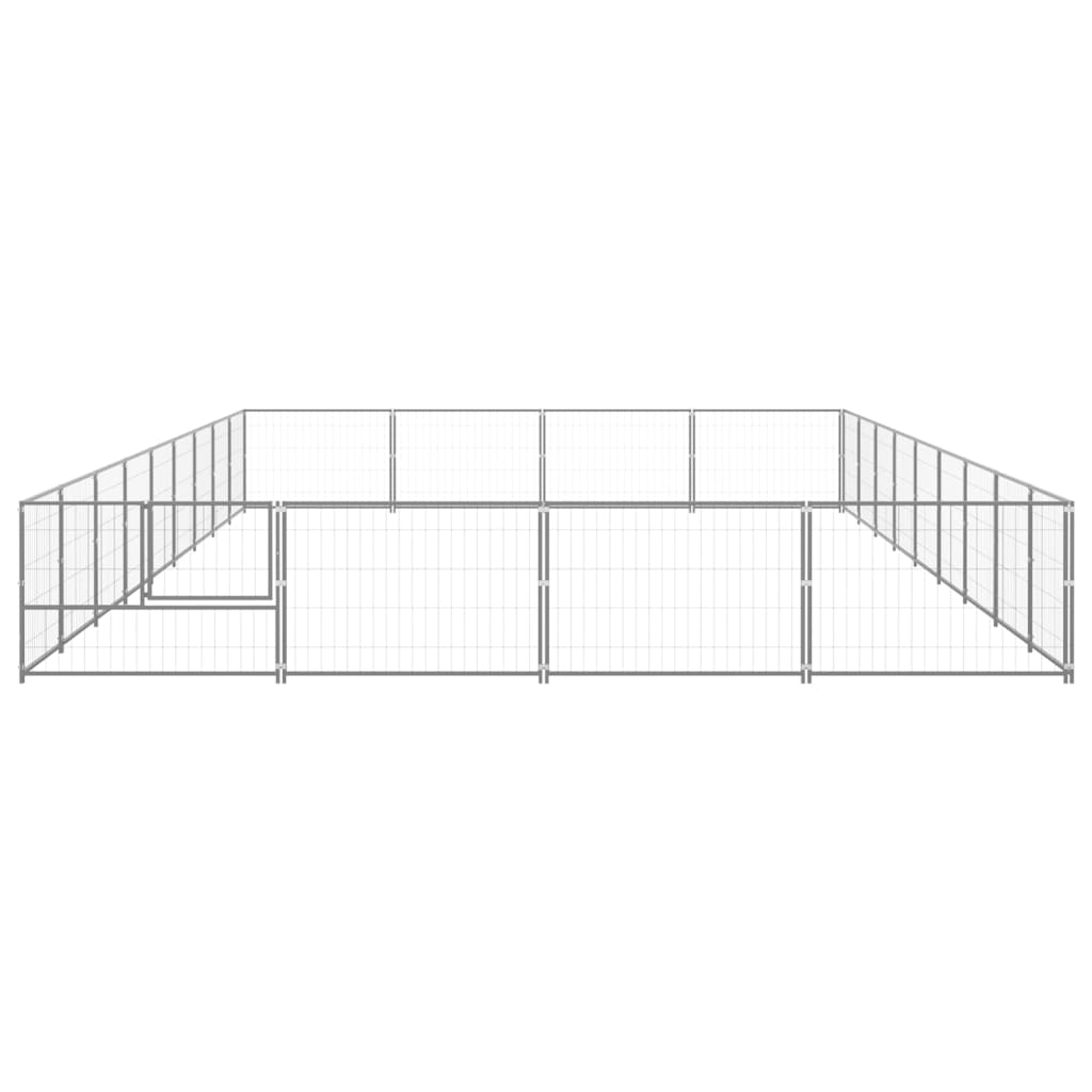 vidaXL Dog Kennel Silver 36 m² Steel