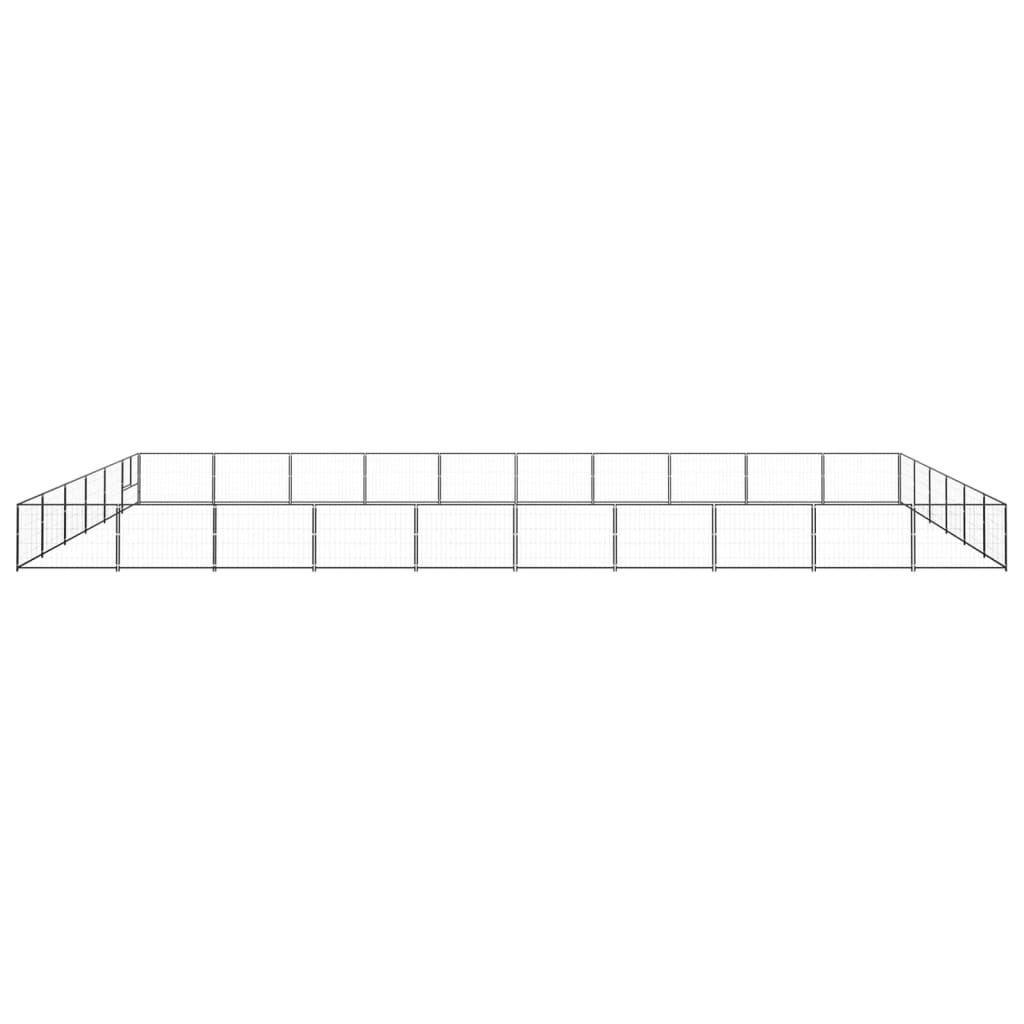 vidaXL Dog Kennel Black 60 m² Steel