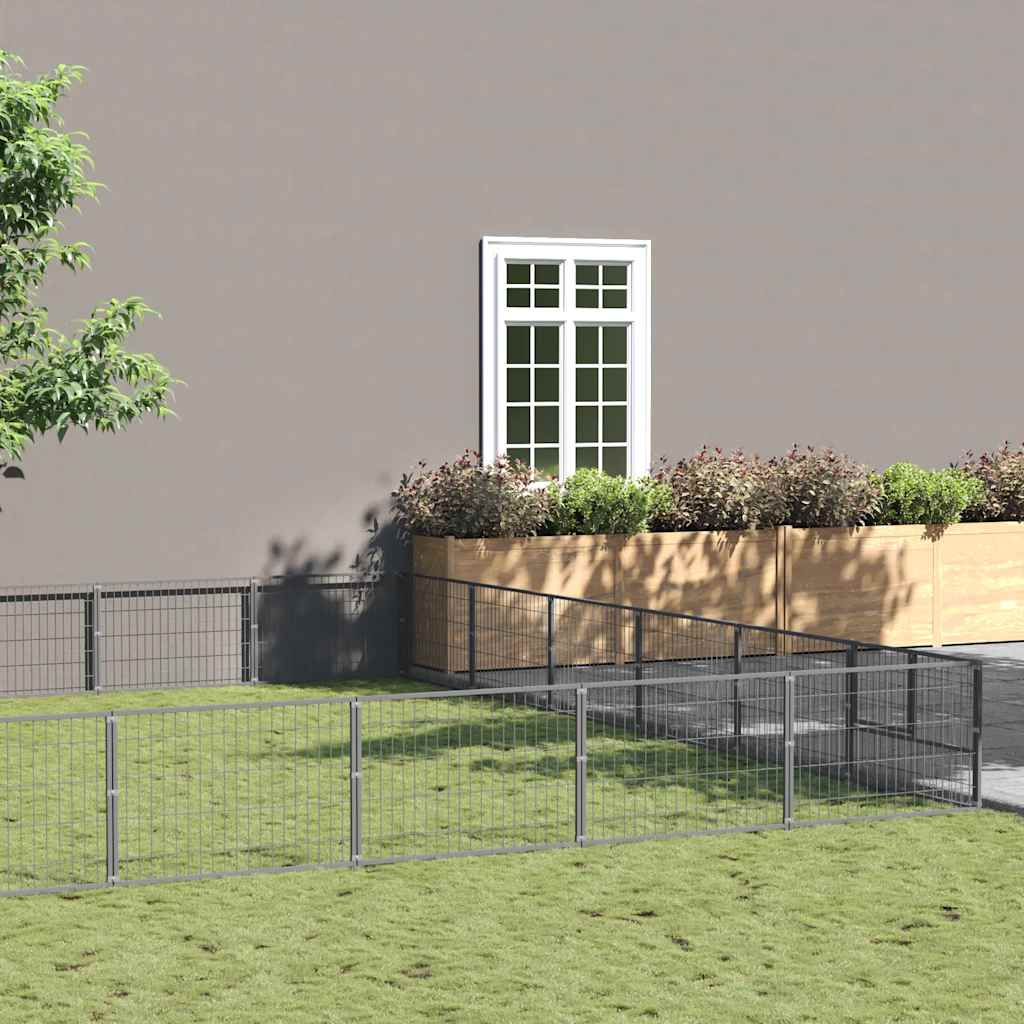 Dog Kennel Silver 48 m² Steel