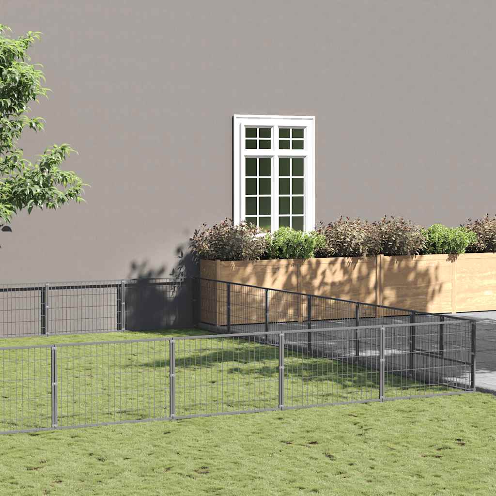 Dog Kennel Silver 60 m² Steel