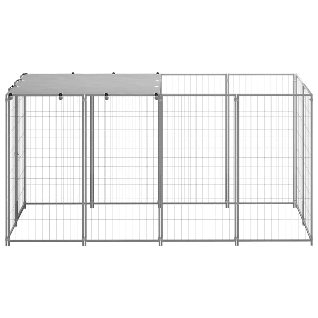Dog Kennel Silver 2,42 m² Steel