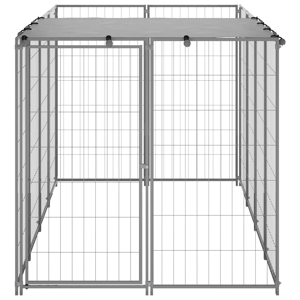 Dog Kennel Silver 2,42 m² Steel