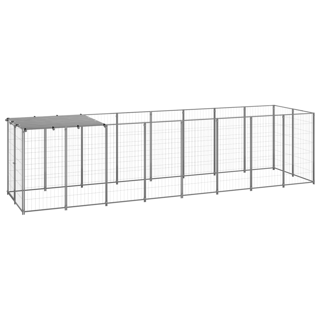 Dog Kennel Silver 4,84 m² Steel