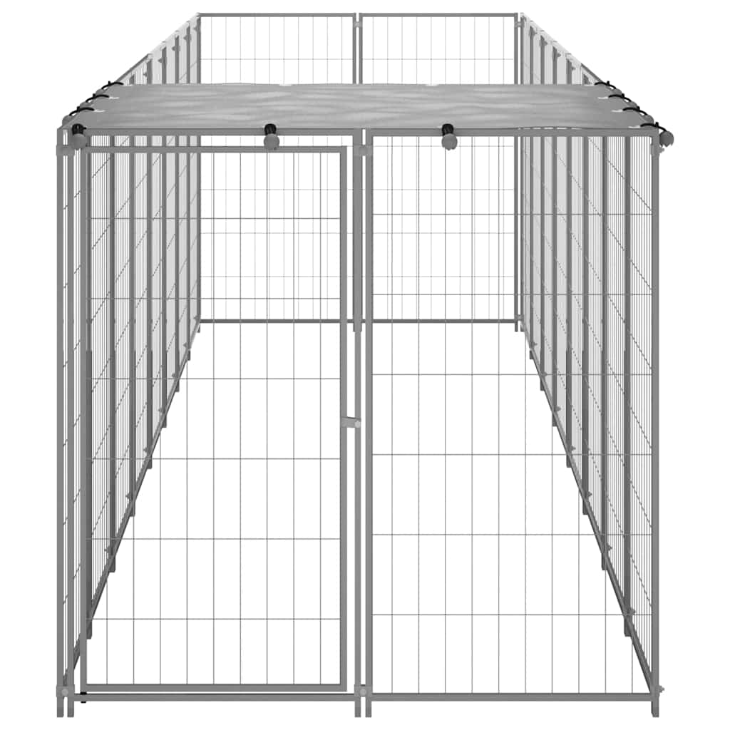 Dog Kennel Silver 4,84 m² Steel