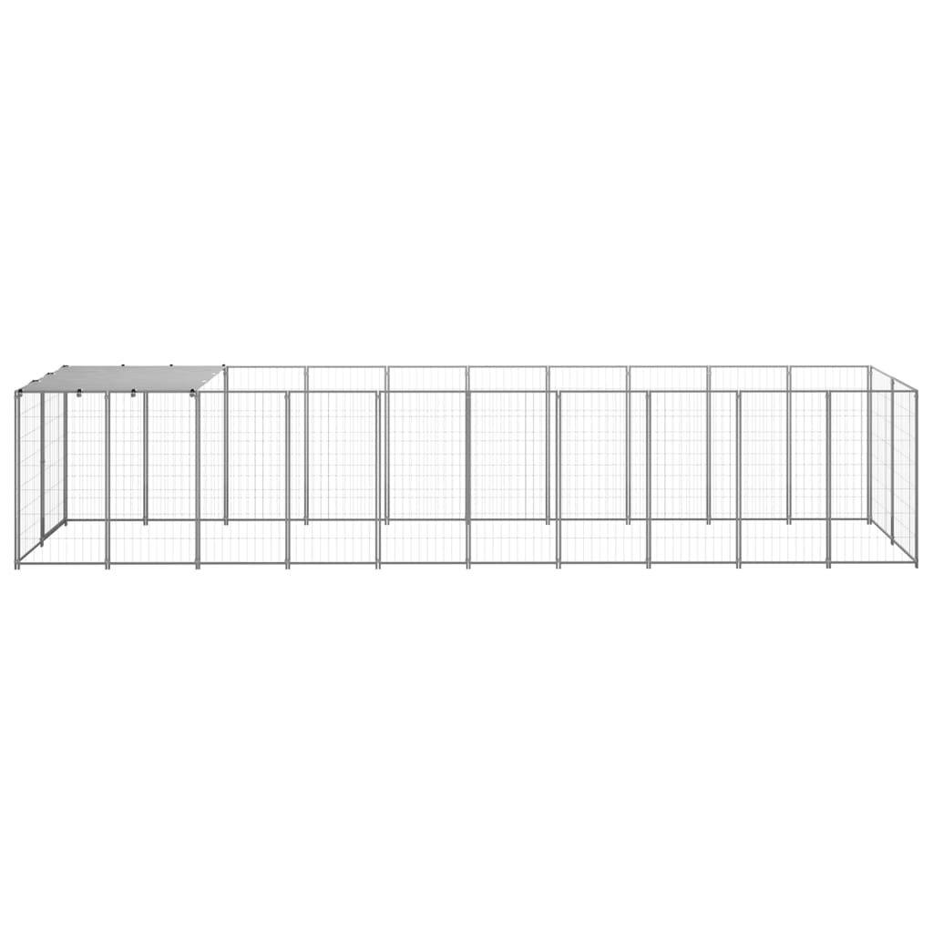 vidaXL Dog Kennel Silver 6.05 m² Steel