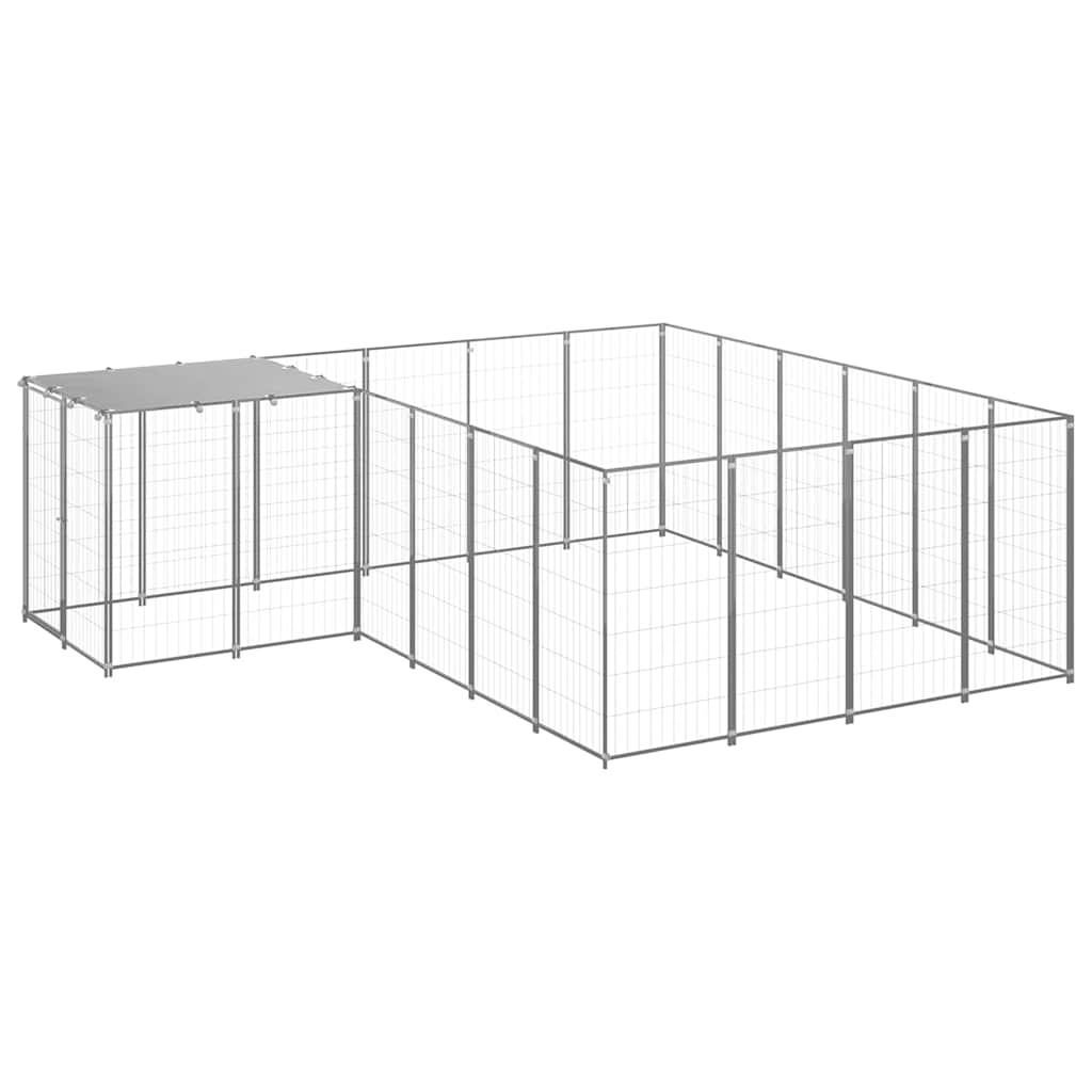 Dog Kennel Silver 8.47 m² Steel