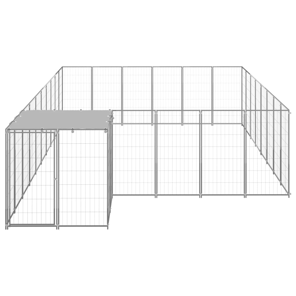 vidaXL Dog Kennel Silver 15.73 m² Steel