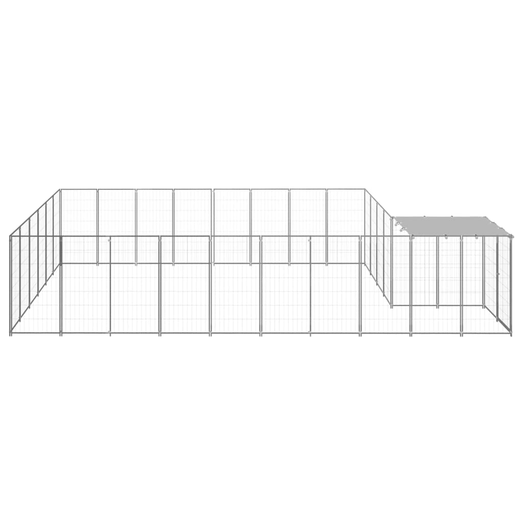 vidaXL Dog Kennel Silver 15.73 m² Steel