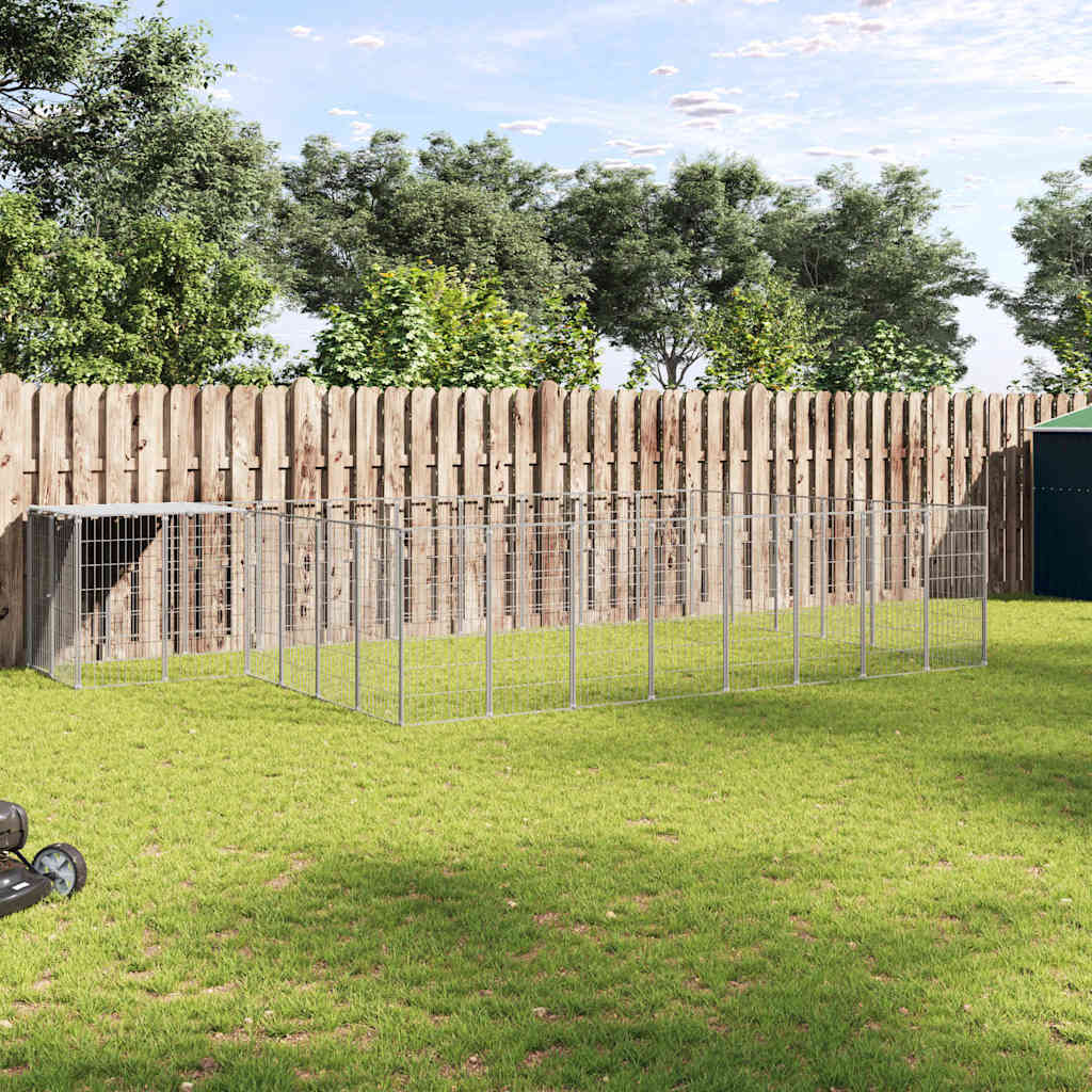 Dog Kennel Silver 15,73 m² Steel