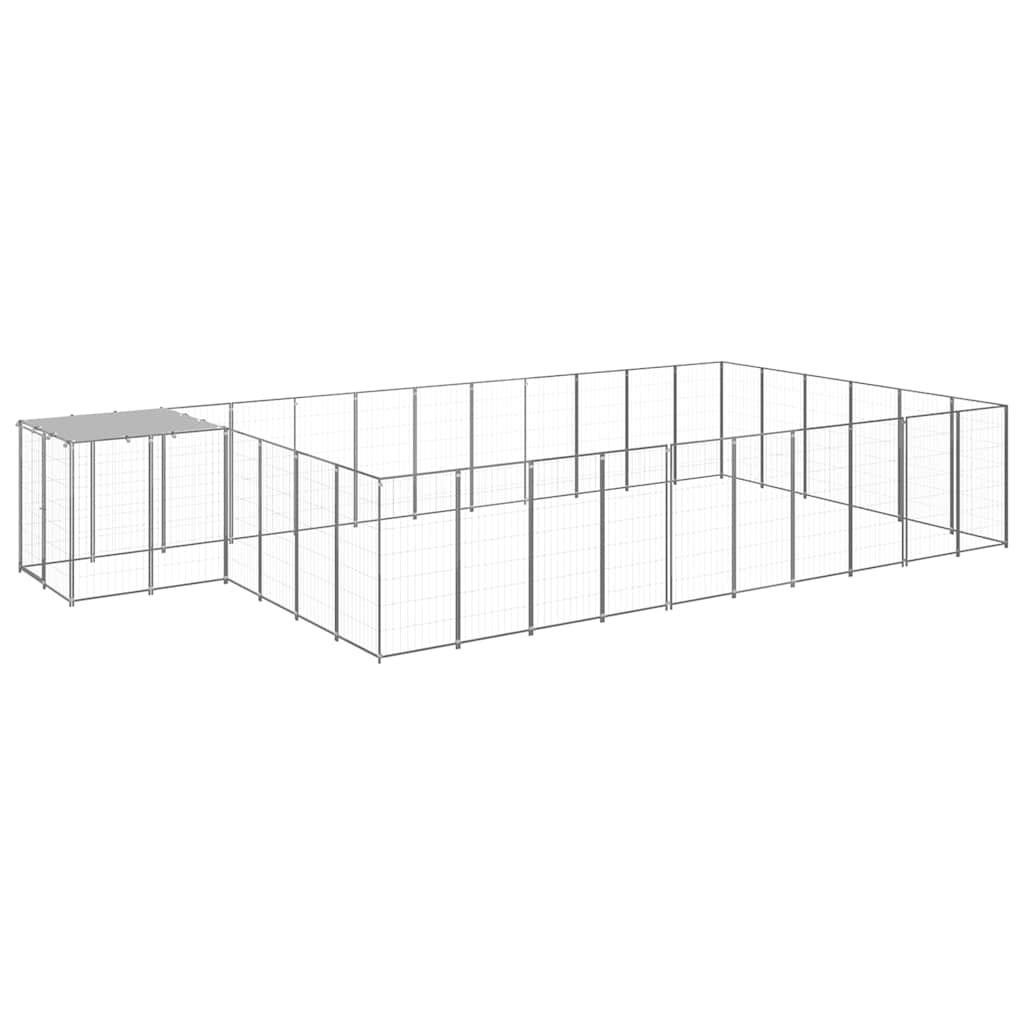 Dog Kennel Silver 19,36 m² Steel