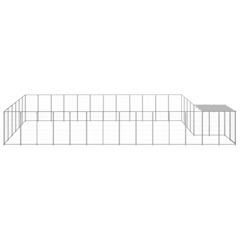 vidaXL Dog Kennel Silver 22.99 m² Steel