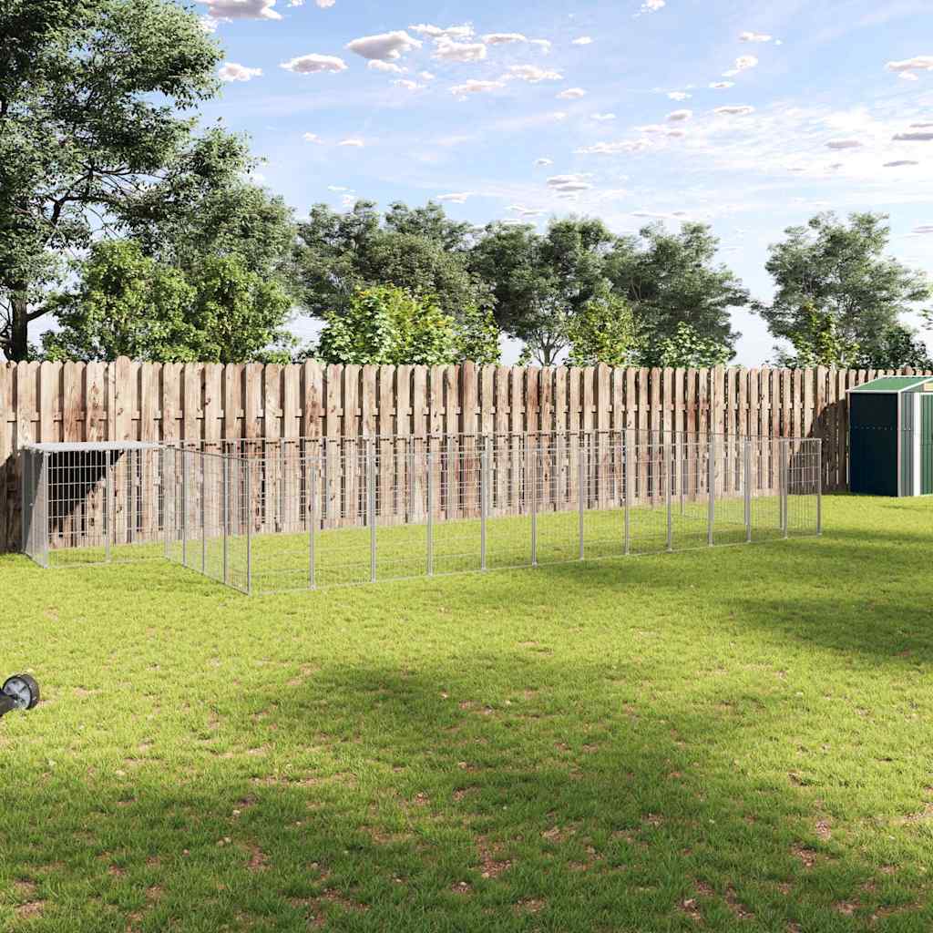 Dog Kennel Silver 22,99 m² Steel