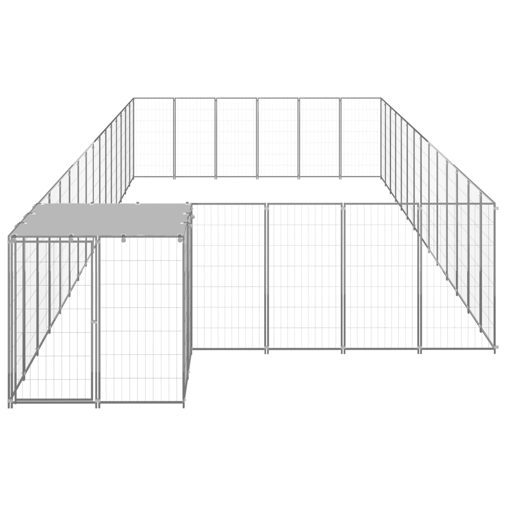 vidaXL Dog Kennel Silver 26.62 m² Steel