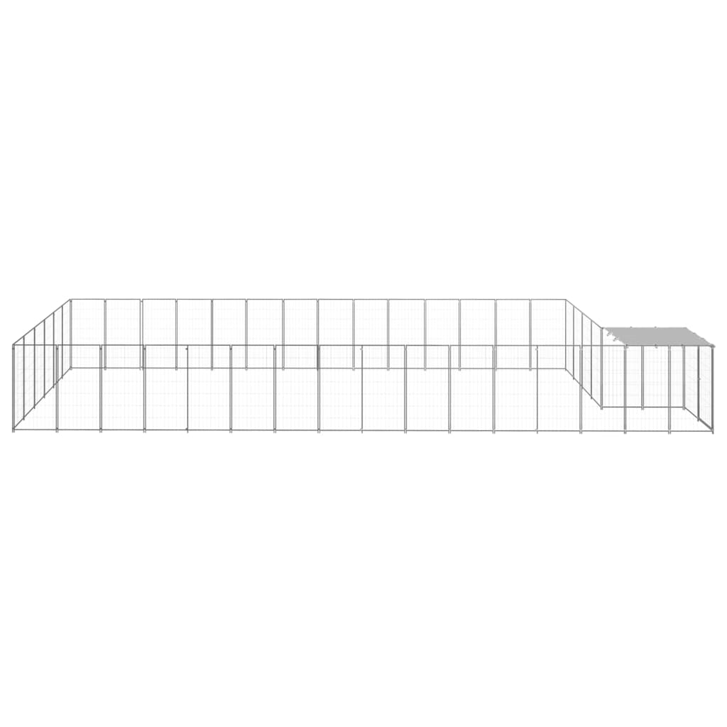 vidaXL Dog Kennel Silver 26.62 m² Steel