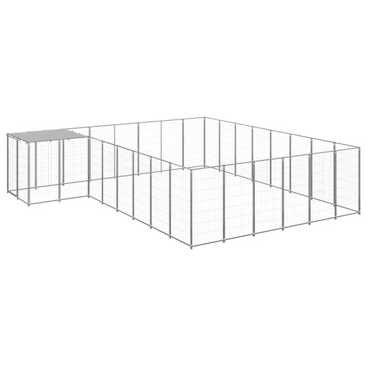 vidaXL Dog Kennel Silver 15.73 m² Steel
