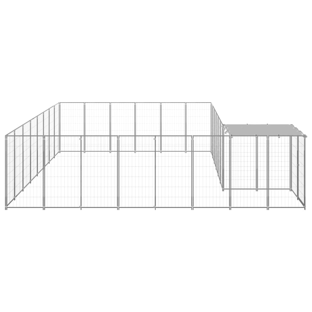 vidaXL Dog Kennel Silver 15.73 m² Steel