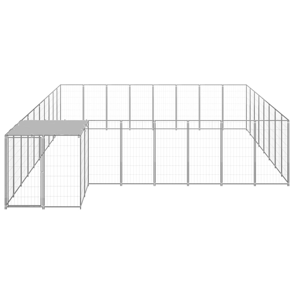 vidaXL Dog Kennel Silver 20.57 m² Steel