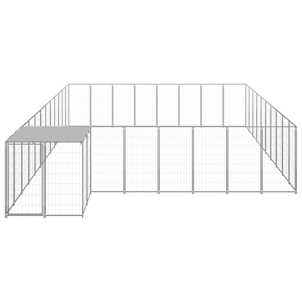 vidaXL Dog Kennel Silver 25.41 m² Steel