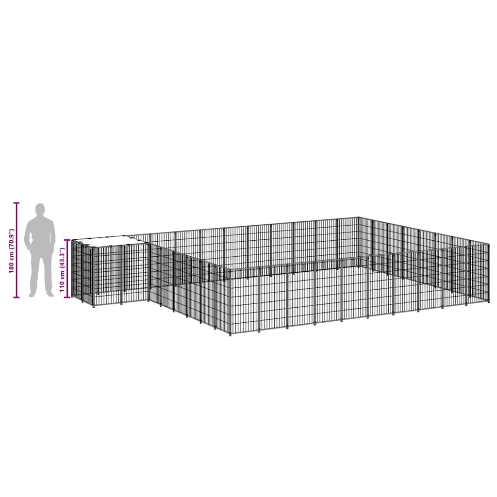 Dog Kennel Silver 25,41 m² Steel