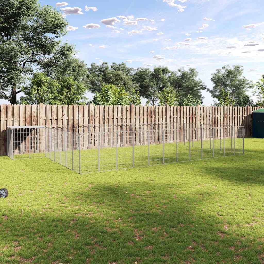 Dog Kennel Silver 25,41 m² Steel