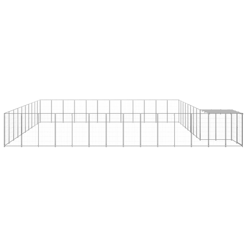 vidaXL Dog Kennel Silver 37.51 m² Steel