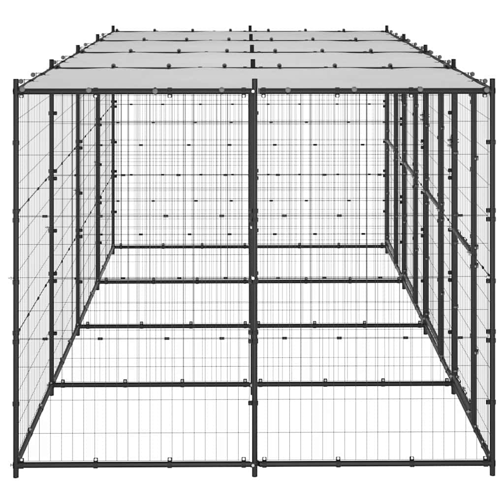 Outdoor Dog Kennel Steel with Roof 9,68 m²