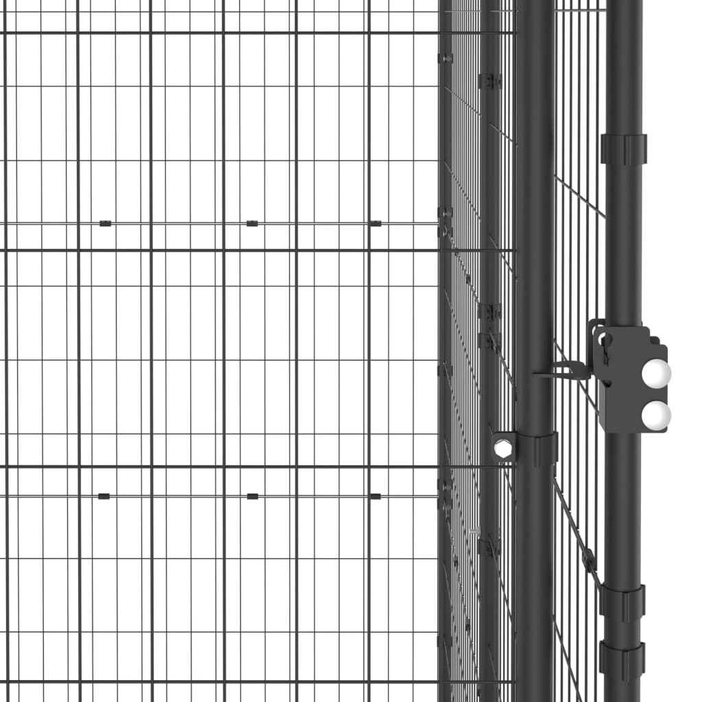 Outdoor Dog Kennel Steel with Roof 9.68 m²