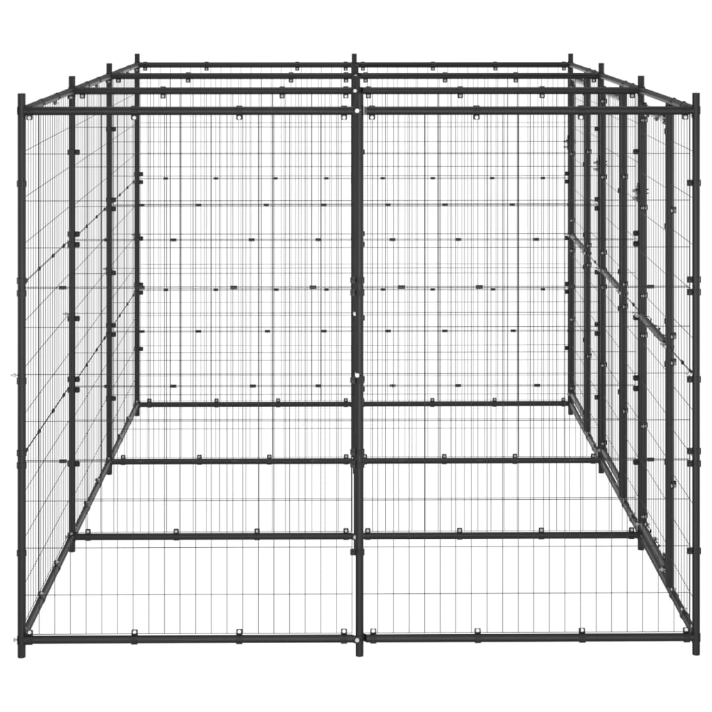 vidaXL Outdoor Dog Kennel Steel 7.26 m²