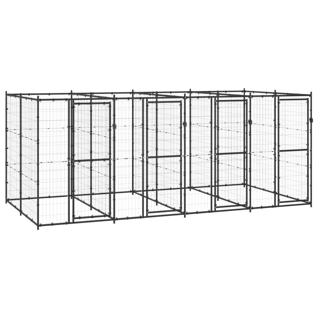 Outdoor Dog Kennel Steel 9.68 m²