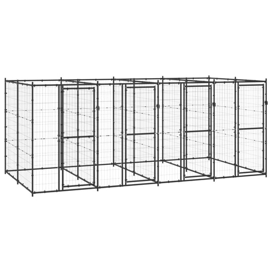 Outdoor Dog Kennel Steel 9.68 m²