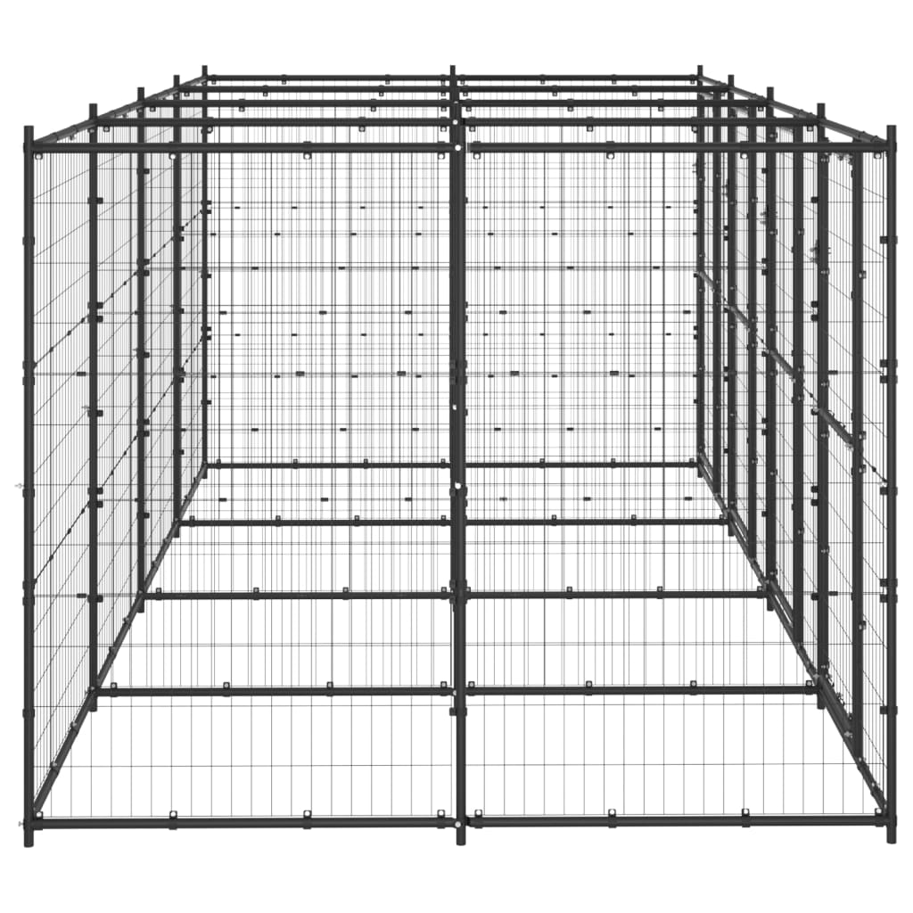 Outdoor Dog Kennel Steel 9.68 m²