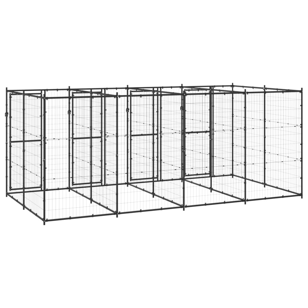 Outdoor Dog Kennel Steel 9.68 m²