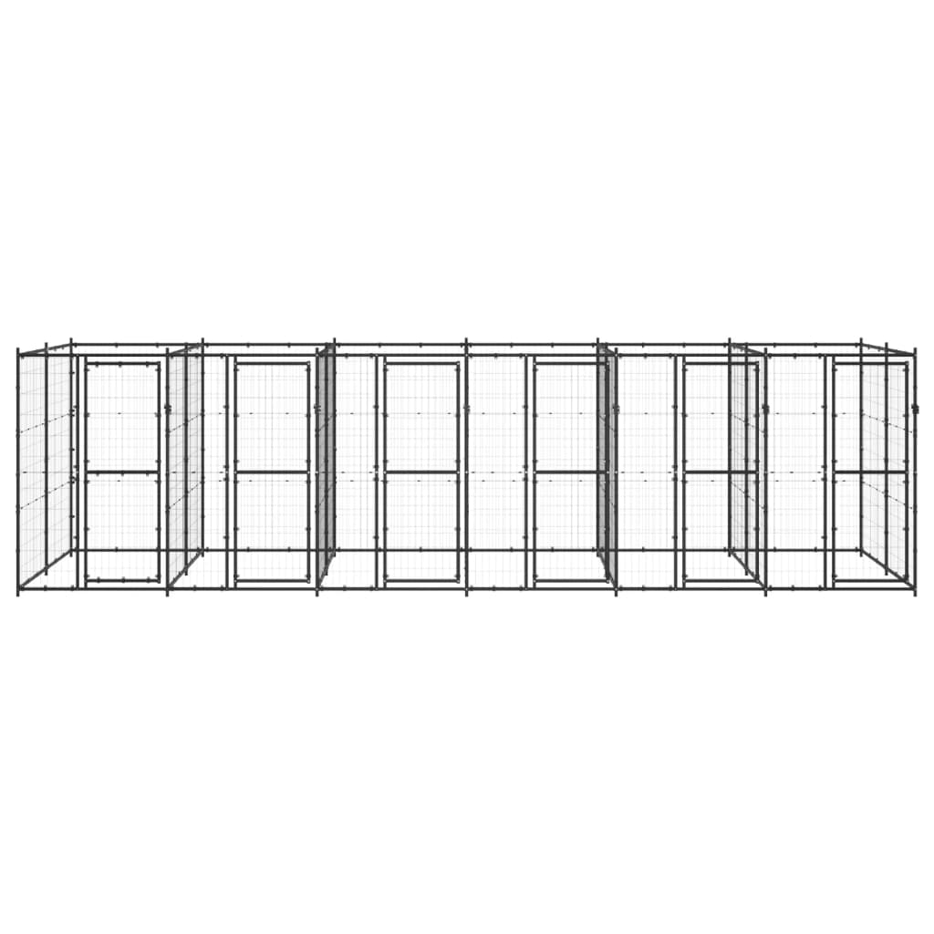 vidaXL Outdoor Dog Kennel Steel 14.52 m²