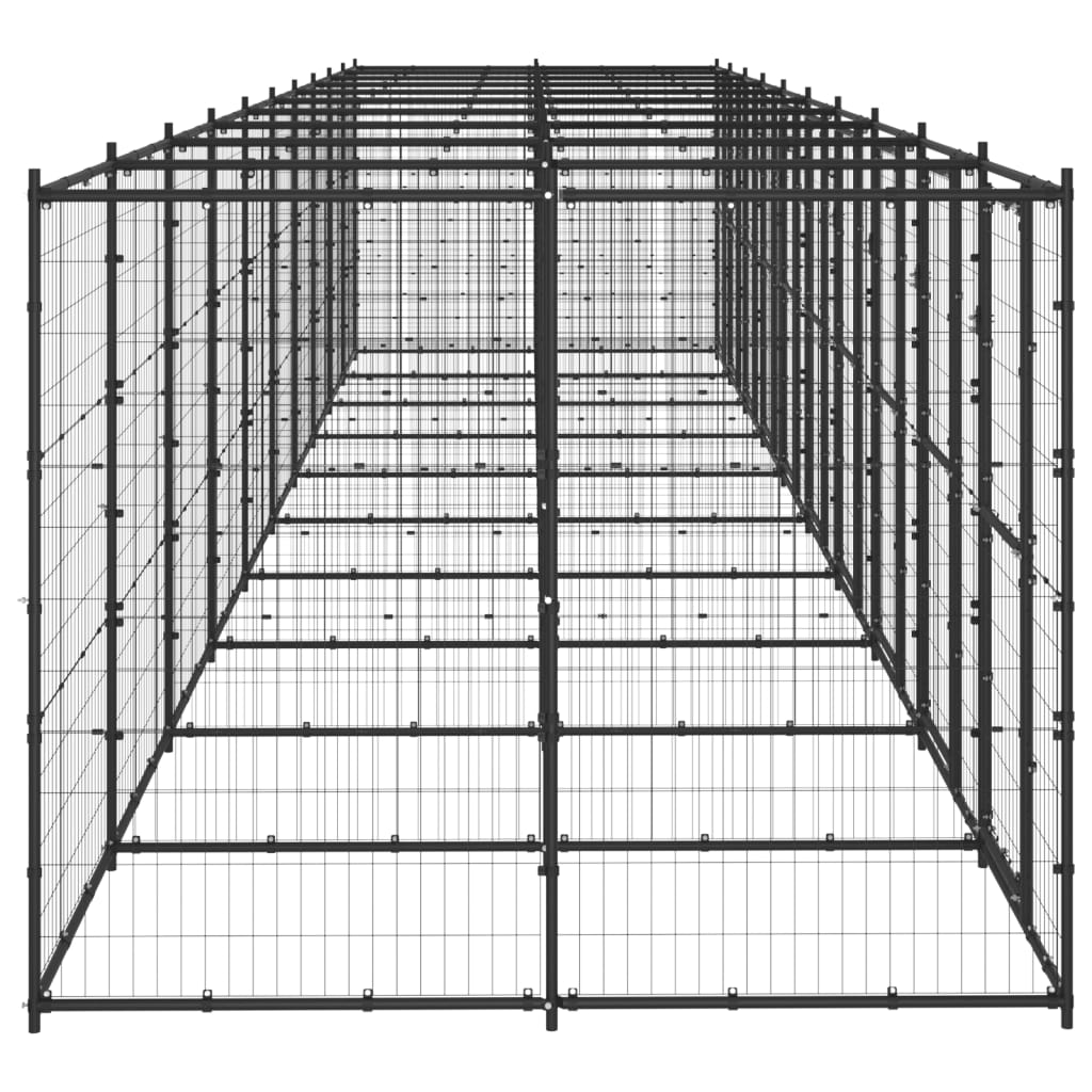 vidaXL Outdoor Dog Kennel Steel 24.2 m²