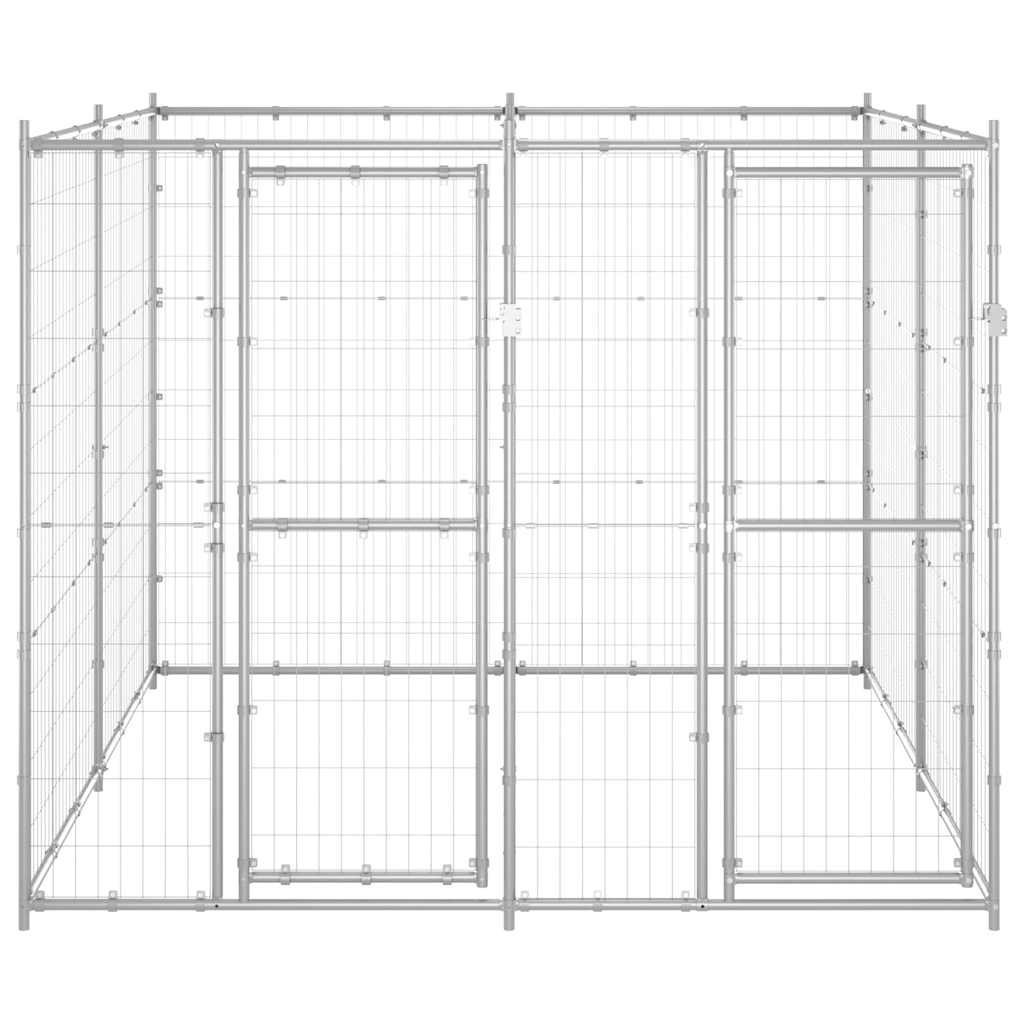 Outdoor Dog Kennel Galvanised Steel 4,84 m²
