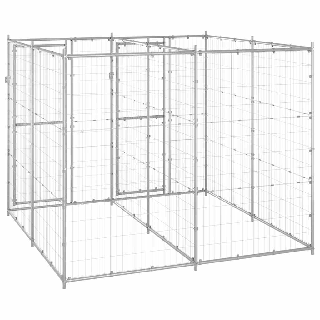 Outdoor Dog Kennel Galvanised Steel 4,84 m²
