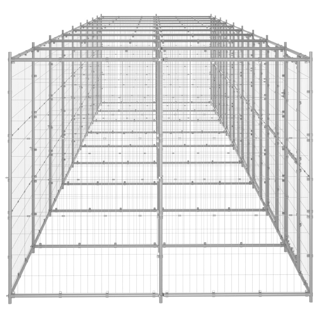 vidaXL Outdoor Dog Kennel Galvanised Steel 21.78 m²