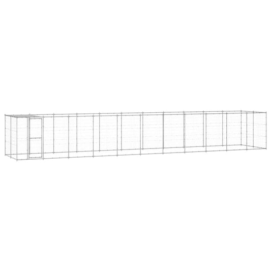 vidaXL Outdoor Dog Kennel Galvanised Steel with Roof 26.62 m²