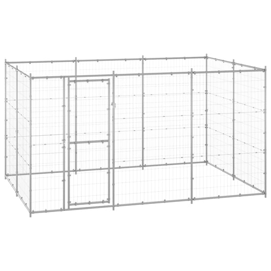 vidaXL Outdoor Dog Kennel Galvanised Steel 7.26 m²