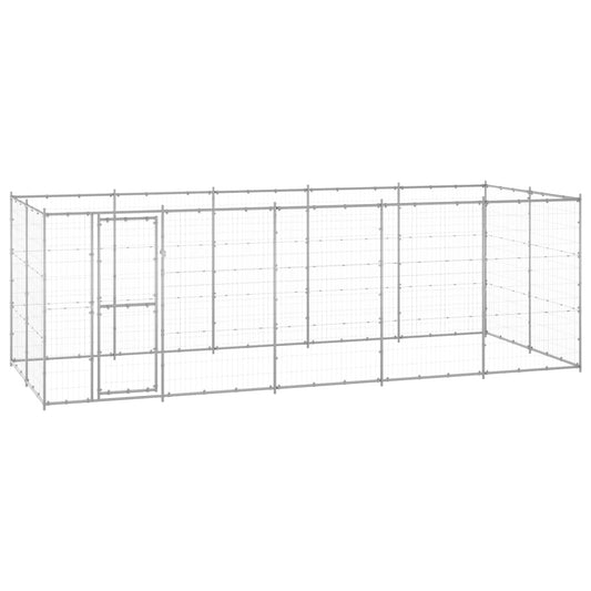 vidaXL Outdoor Dog Kennel Galvanised Steel 12.1 m²