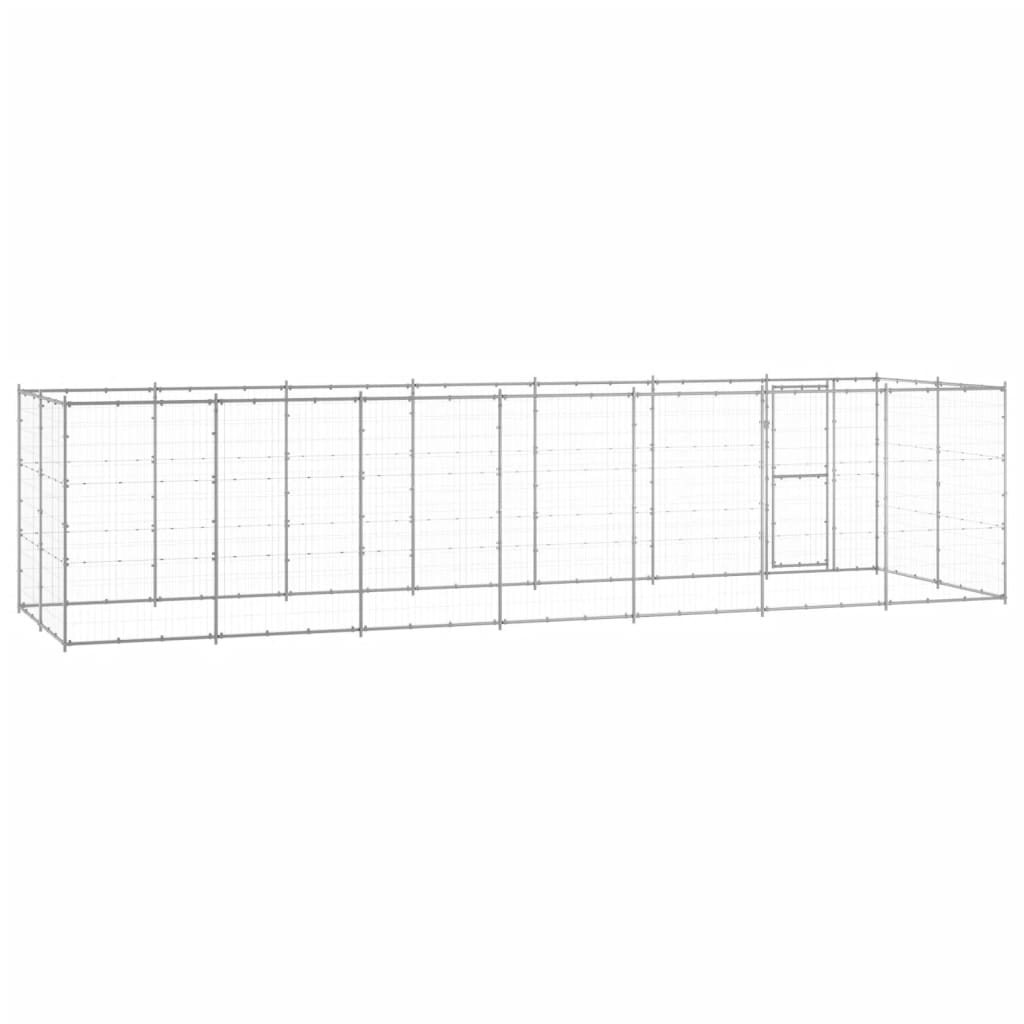 Outdoor Dog Kennel Galvanised Steel 16.94 m²