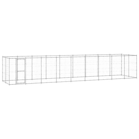 vidaXL Outdoor Dog Kennel Galvanised Steel 21.78 m²