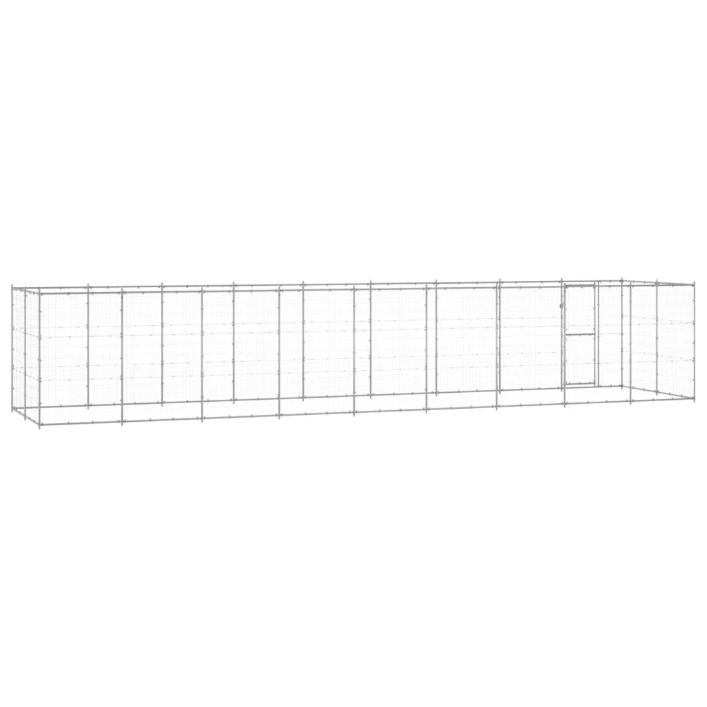 vidaXL Outdoor Dog Kennel Galvanised Steel 21.78 m²