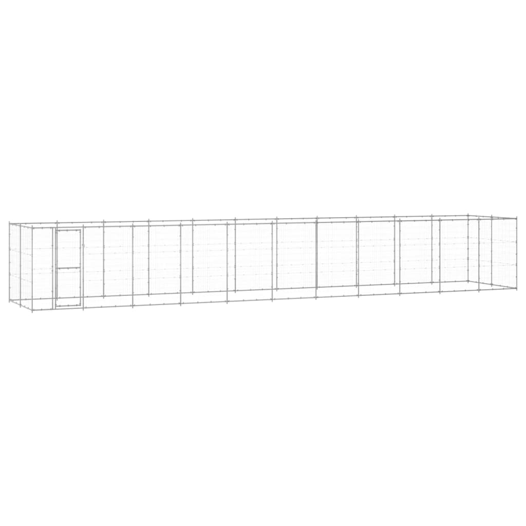 vidaXL Outdoor Dog Kennel Galvanised Steel 26.62 m²