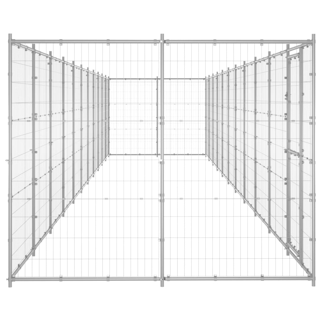 vidaXL Outdoor Dog Kennel Galvanised Steel 26.62 m²