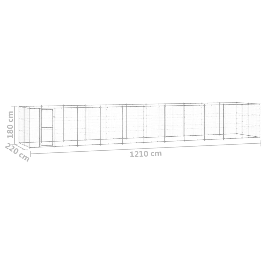 vidaXL Outdoor Dog Kennel Galvanised Steel 26.62 m²