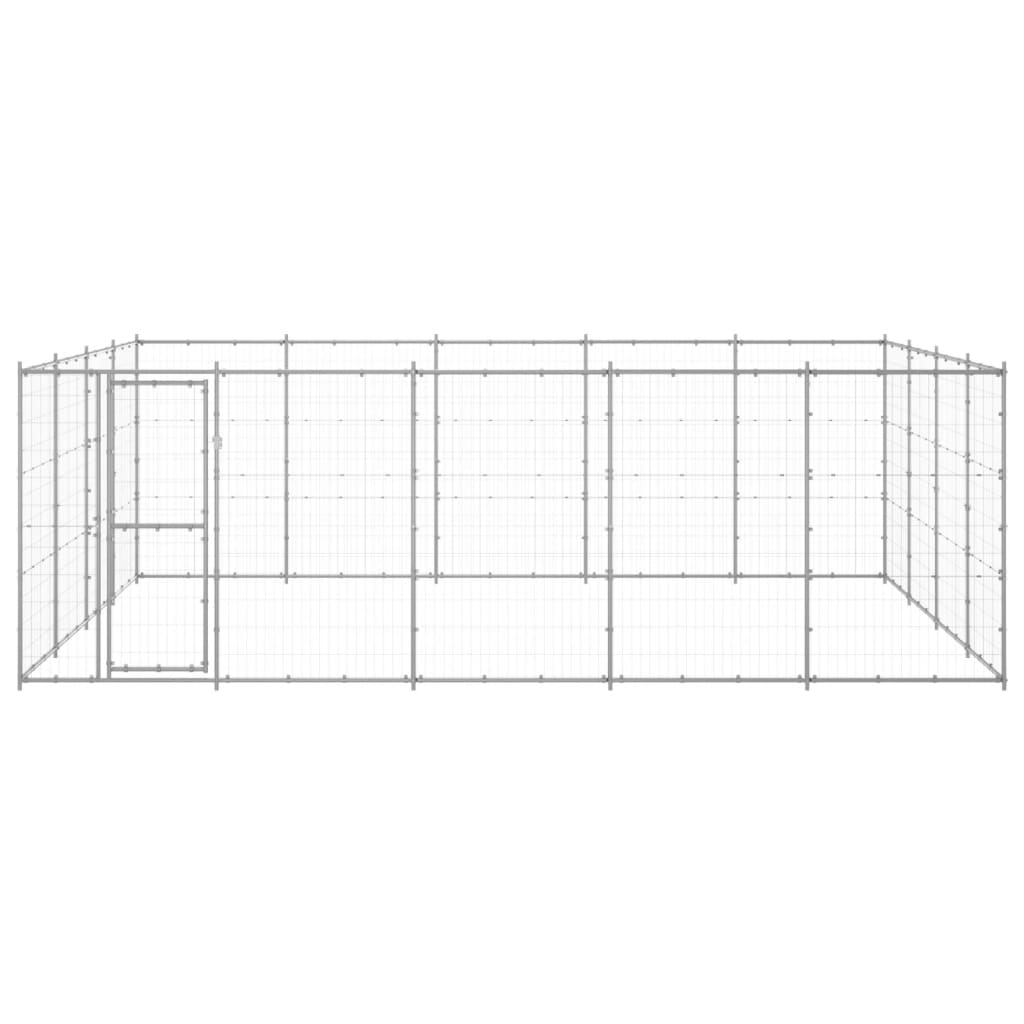 vidaXL Outdoor Dog Kennel Galvanised Steel 24.2 m²