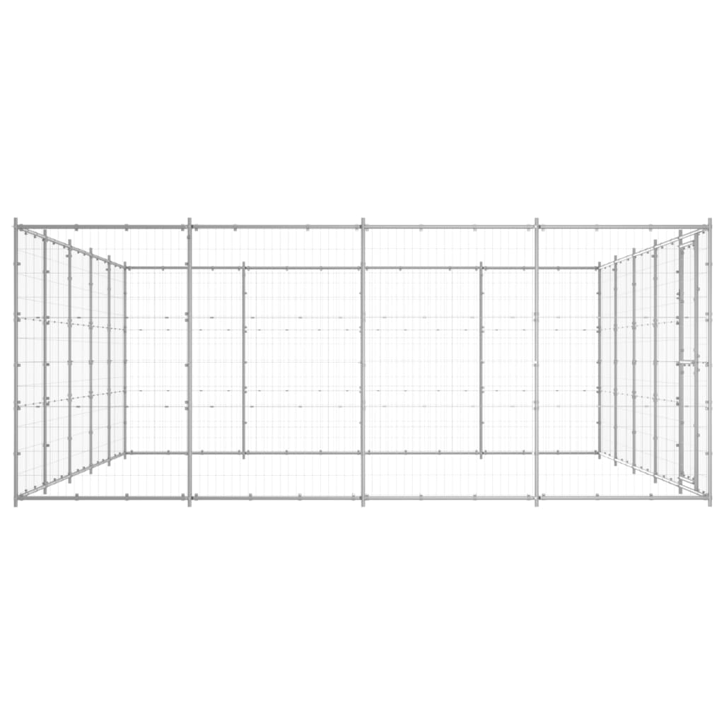 vidaXL Outdoor Dog Kennel Galvanised Steel 24.2 m²